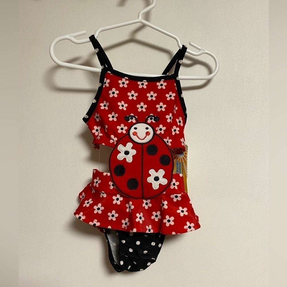 Arizona Ladybug Bathing Suit, Swimsuit Size 24 Months. UPF 50 Sun Protection